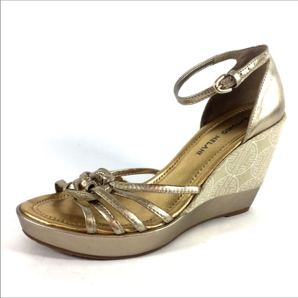 Champagne gold platform wedges - Picture 7 of 7